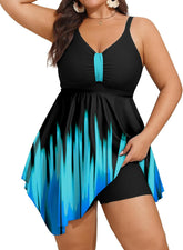 Arolina Womens Plus Size Swim Dress One Piece Swimsuit Tummy Control Bathing Suit with Flowy Skirt Swimwear (S-26W)