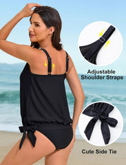 Arolina Tankini Tops for Women Modest Swim Tops Only Bathing Suit with Side Straps No Bottom (S-22W)