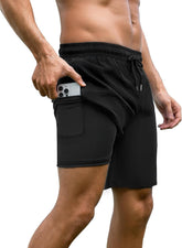 Arolina Mens Swim Trunks with Compression Liner 7 Inch Quick Dry Board Shorts Bathing Suits Swimwear