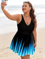 Arolina Women's Plus Size Tankini Swimsuits Two Piece Tummy Control Bathing Suits Hide Belly Swim Dress with Boy Shorts