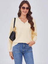 Arolina Oversized Sweaters for Women 2025 Casual Loose Long Sleeve V Neck Knitted Pullover Tops Fall Outfits Clothes
