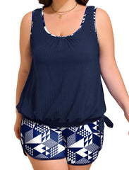 Arolina Blouson Tankini Swimsuits for Women Two Piece Modest Bathing Suit (S-24W)
