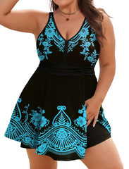 Arolina Women's Plus Size Tankini Swimsuits Two Piece Tummy Control Bathing Suits Hide Belly Swim Dress with Boy Shorts