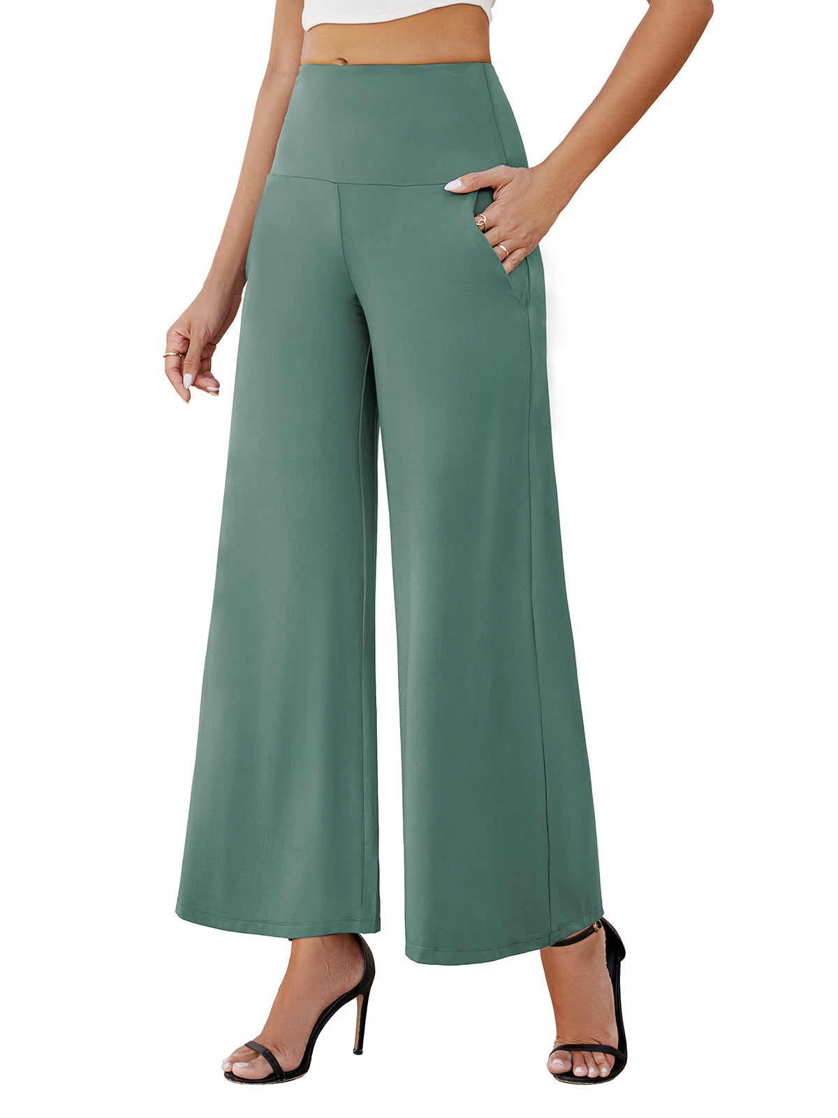 Women's Stretchy Wide Leg Palazzo Lounge Pants