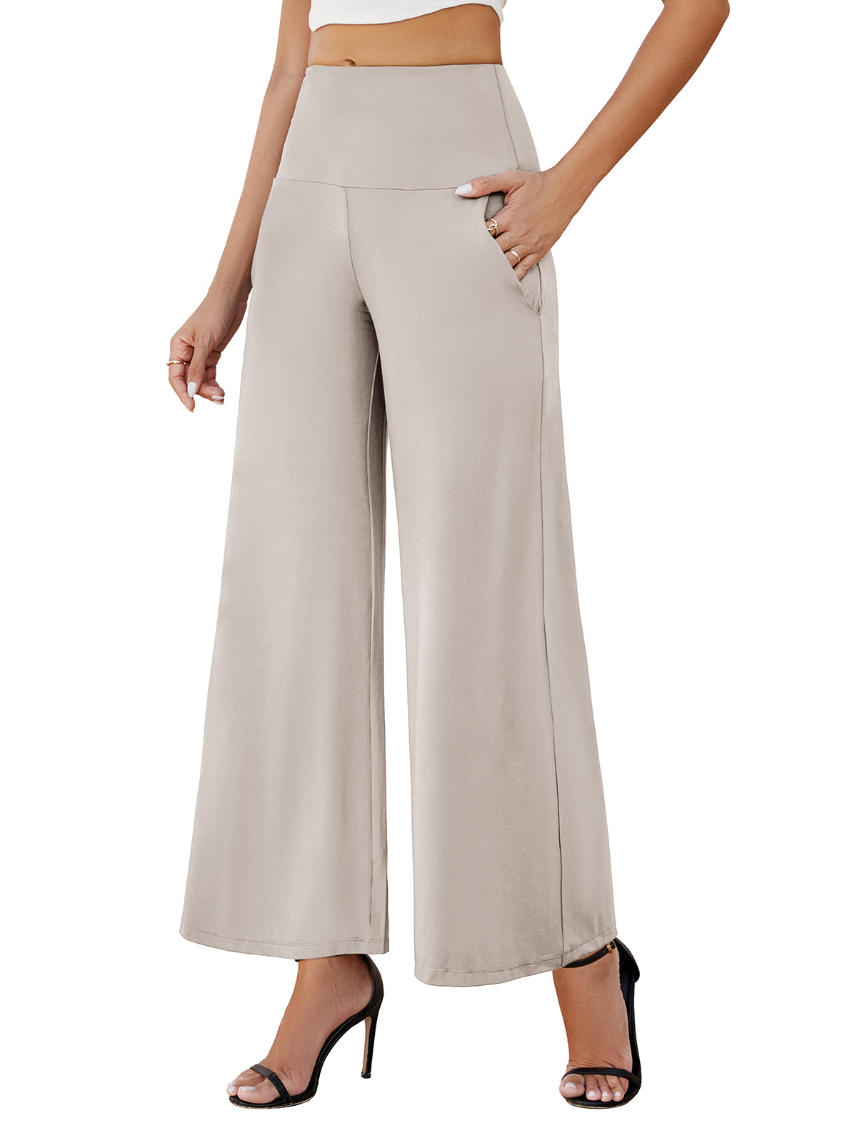 Women's Stretchy Wide Leg Palazzo Lounge Pants