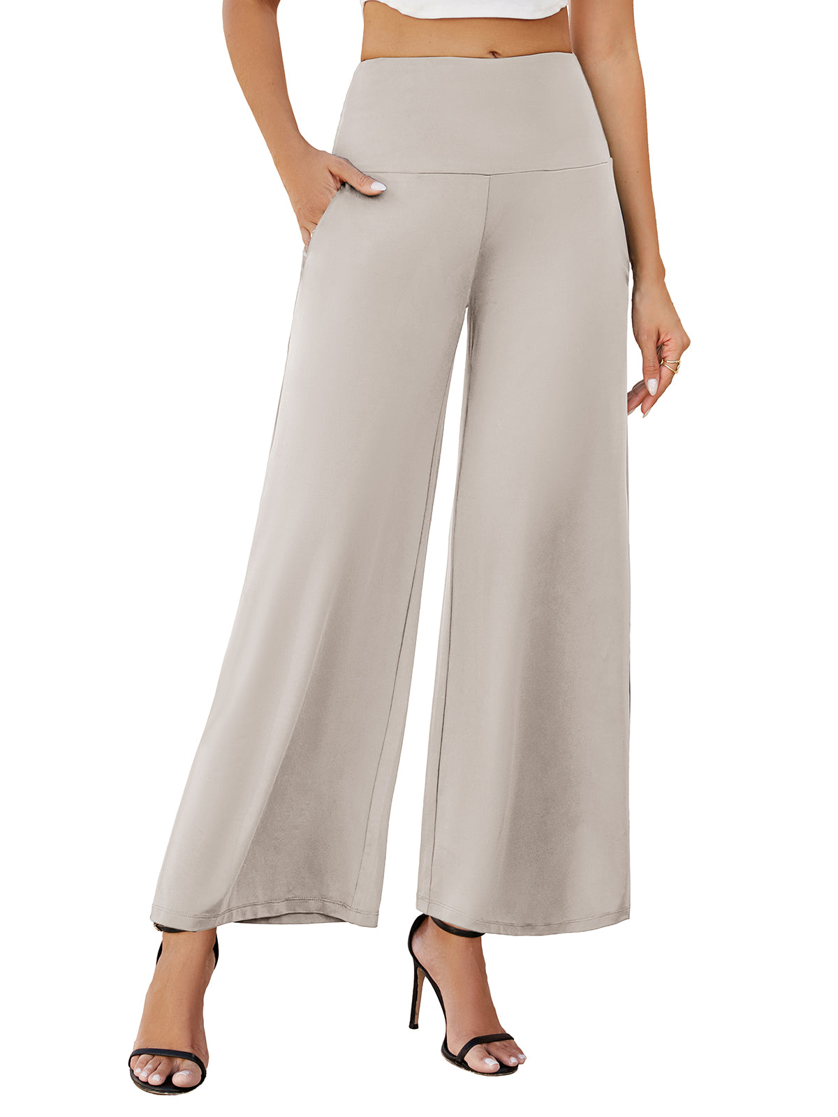 Women's Stretchy Wide Leg Palazzo Lounge Pants