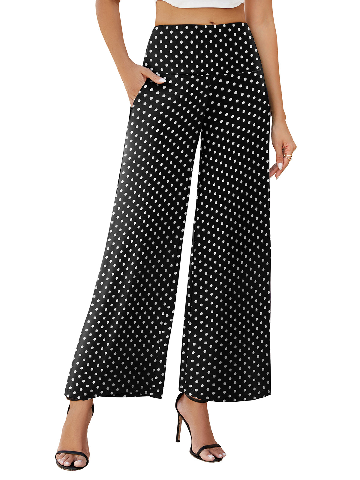 Women's Stretchy Wide Leg Palazzo Lounge Pants