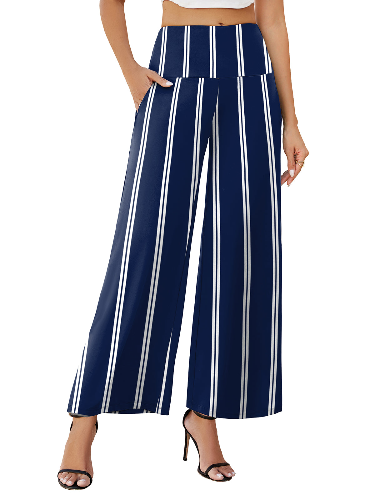 Women's Stretchy Wide Leg Palazzo Lounge Pants