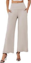 Arolina Women's Stretchy Wide Leg Palazzo Lounge Pants with Pockets Casual Comfy High Waist Palazzo Pants for Women Dressy