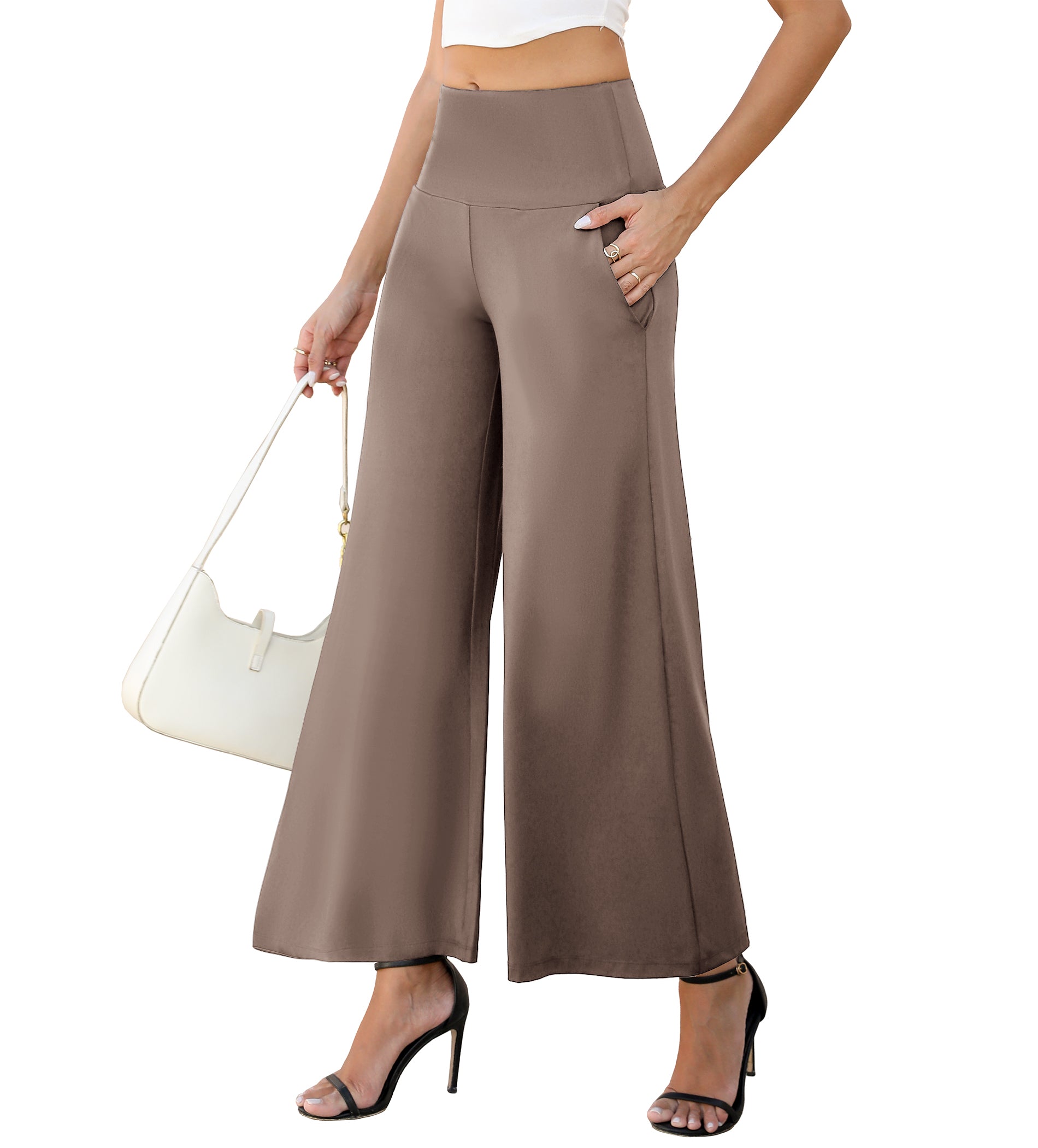 Women's Stretchy Wide Leg Palazzo Lounge Pants