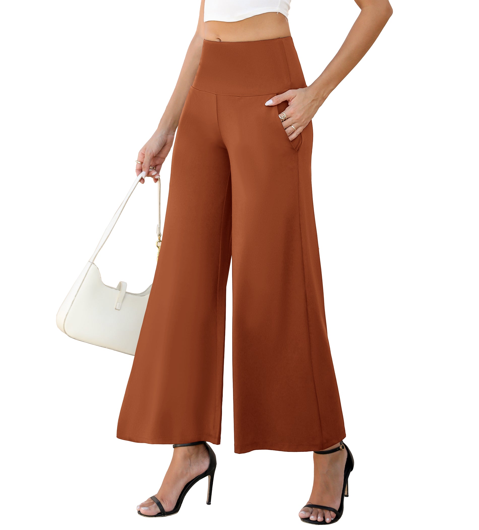 Women's Stretchy Wide Leg Palazzo Lounge Pants