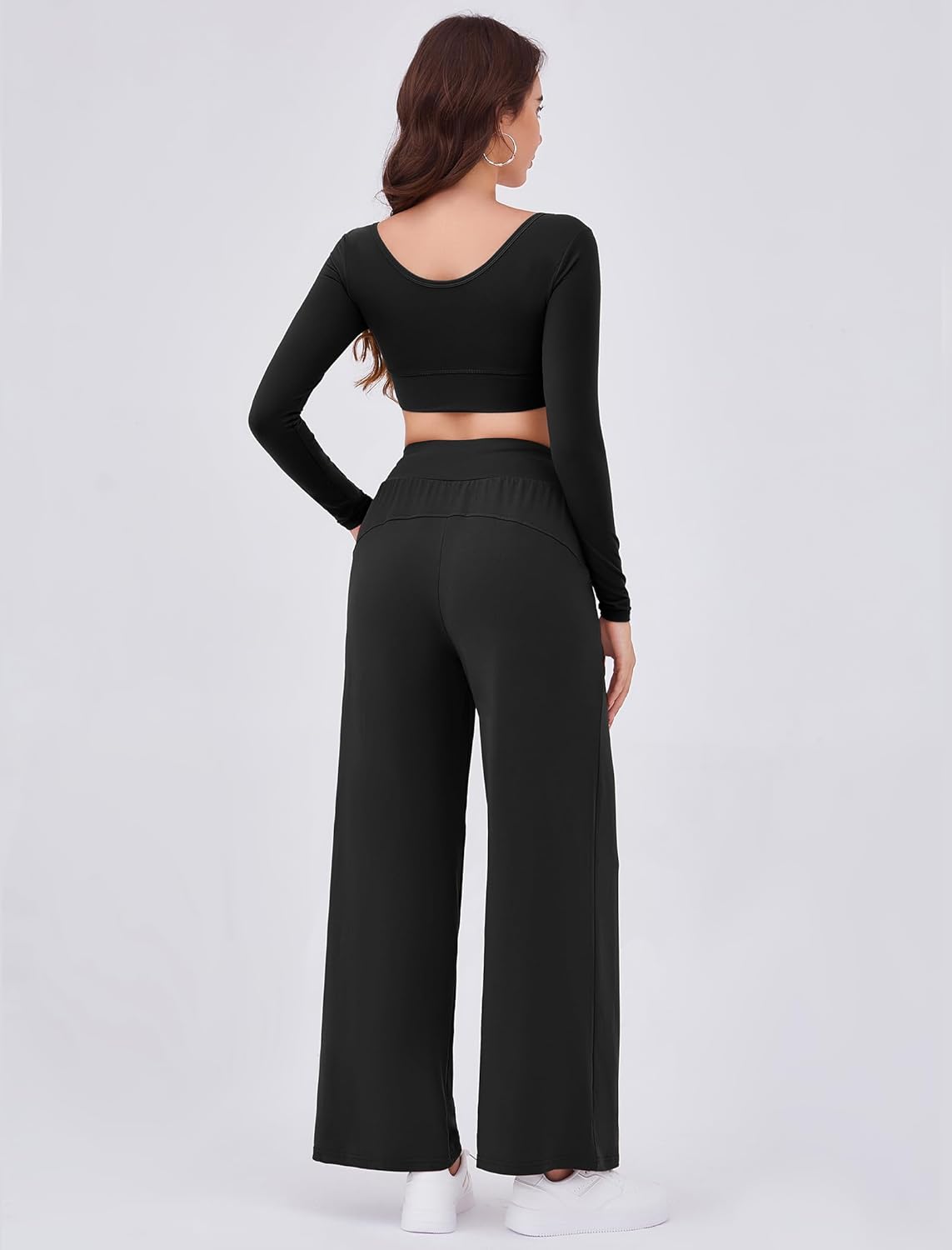 Arolina Women's Wide Leg Pants Casual High Waist Drawstring Palazzo Pants Flowy Drapey Lounge Sweatpants with Pockets