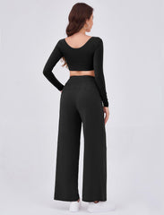 Arolina Women's Wide Leg Pants Casual High Waist Drawstring Palazzo Pants Flowy Drapey Lounge Sweatpants with Pockets