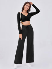Arolina Women's Wide Leg Pants Casual High Waist Drawstring Palazzo Pants Flowy Drapey Lounge Sweatpants with Pockets