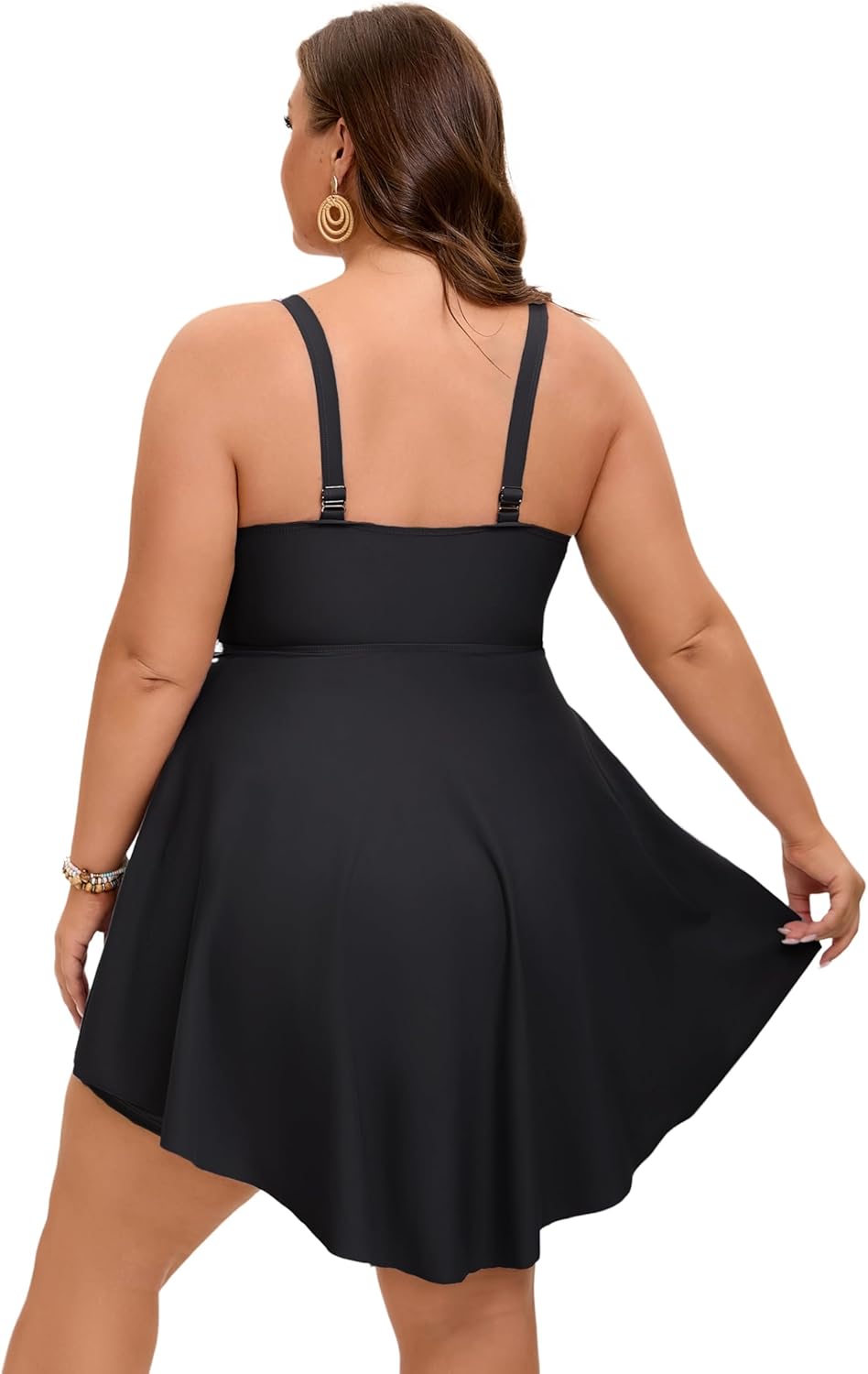 Arolina Plus Size Bathing Suit for Women Swim Dress Tummy Control Swimsuits Two Piece Flowy Tankini with Shorts