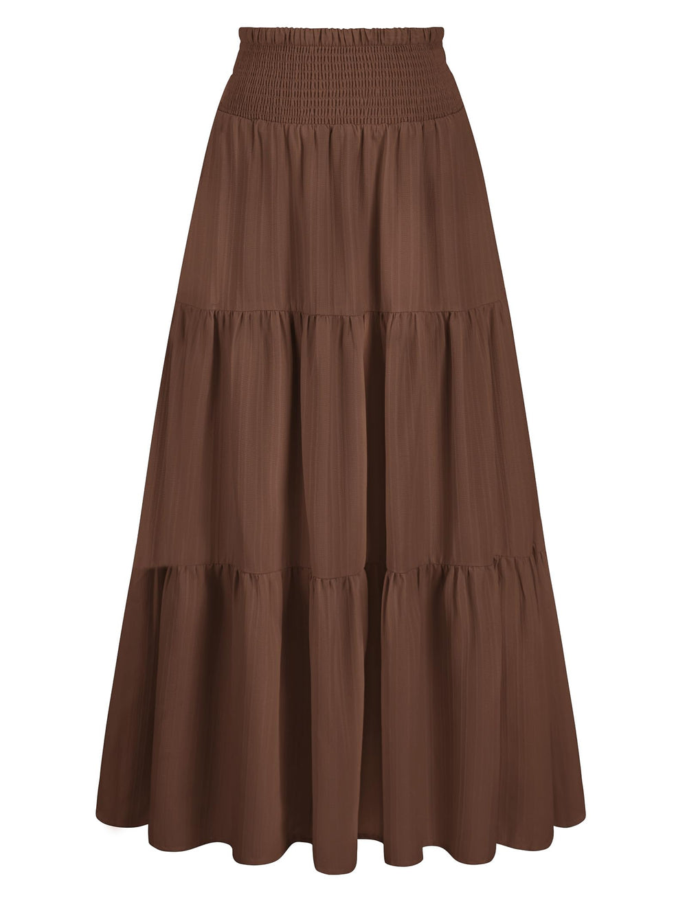 Arolina Women's Summer Maxi Skirt Flowy Smocked High Waist Boho Long Skirts | With pockets, Casual, Ankle length, Lined to prevent see-through, Tiered, Has texture, Lightweight, Soft, Loose, Elastic