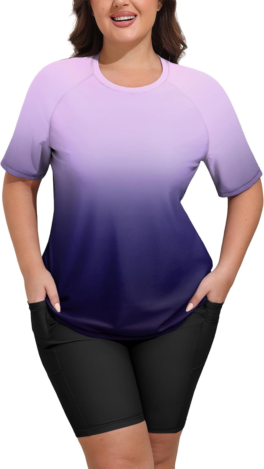 Arolina Rash Guard for Women 2 Piece Swimsuits UPF 50 Swim Shirts with Boyshorts Modest Bathing Suit Swimwear