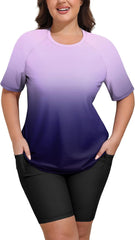 Arolina Rash Guard for Women 2 Piece Swimsuits UPF 50 Swim Shirts with Boyshorts Modest Bathing Suit Swimwear