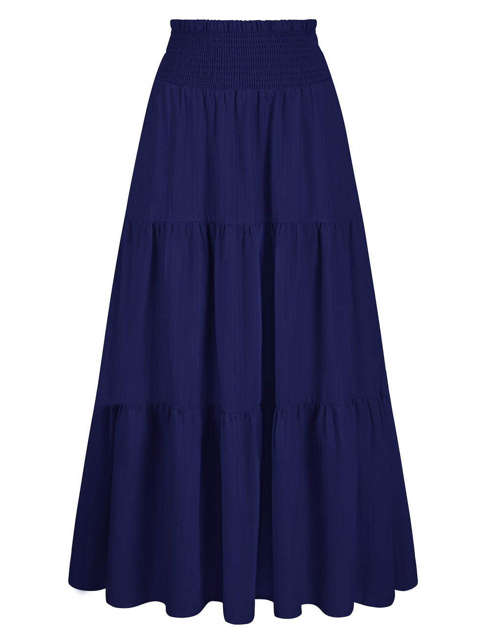 Arolina Women's Summer Maxi Skirt Flowy Smocked High Waist Boho Long Skirts | With pockets, Casual, Ankle length, Lined to prevent see-through, Tiered, Has texture, Lightweight, Soft, Loose, Elastic
