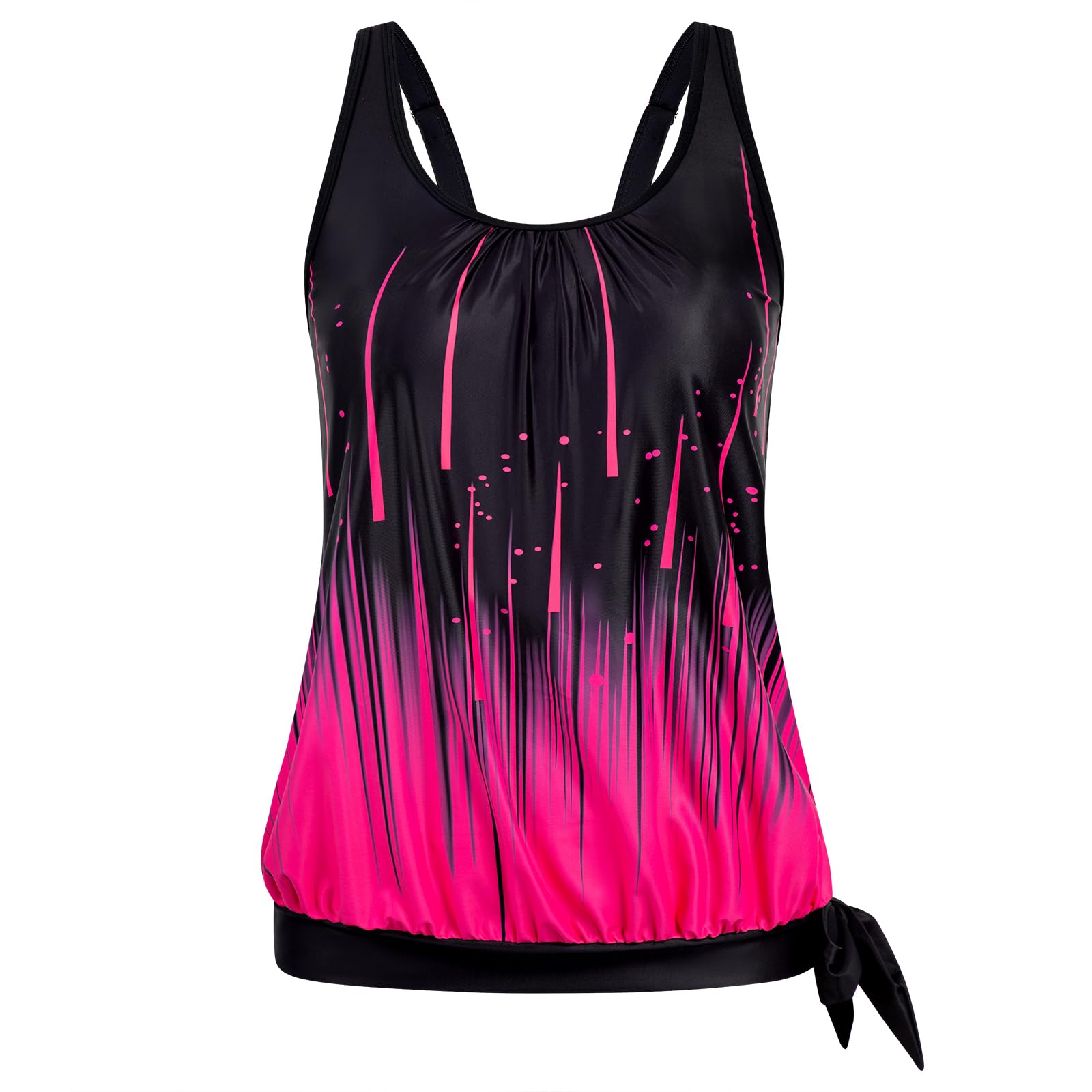 Arolina Tankini Tops for Women Modest Swim Tops Only Bathing Suit with Side Straps No Bottom (S-22W)