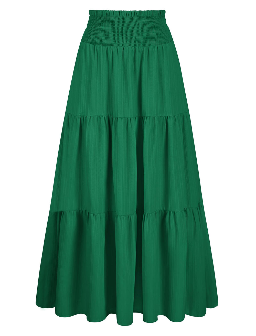Arolina Women's Summer Maxi Skirt Flowy Smocked High Waist Boho Long Skirts | With pockets, Casual, Ankle length, Lined to prevent see-through, Tiered, Has texture, Lightweight, Soft, Loose, Elastic