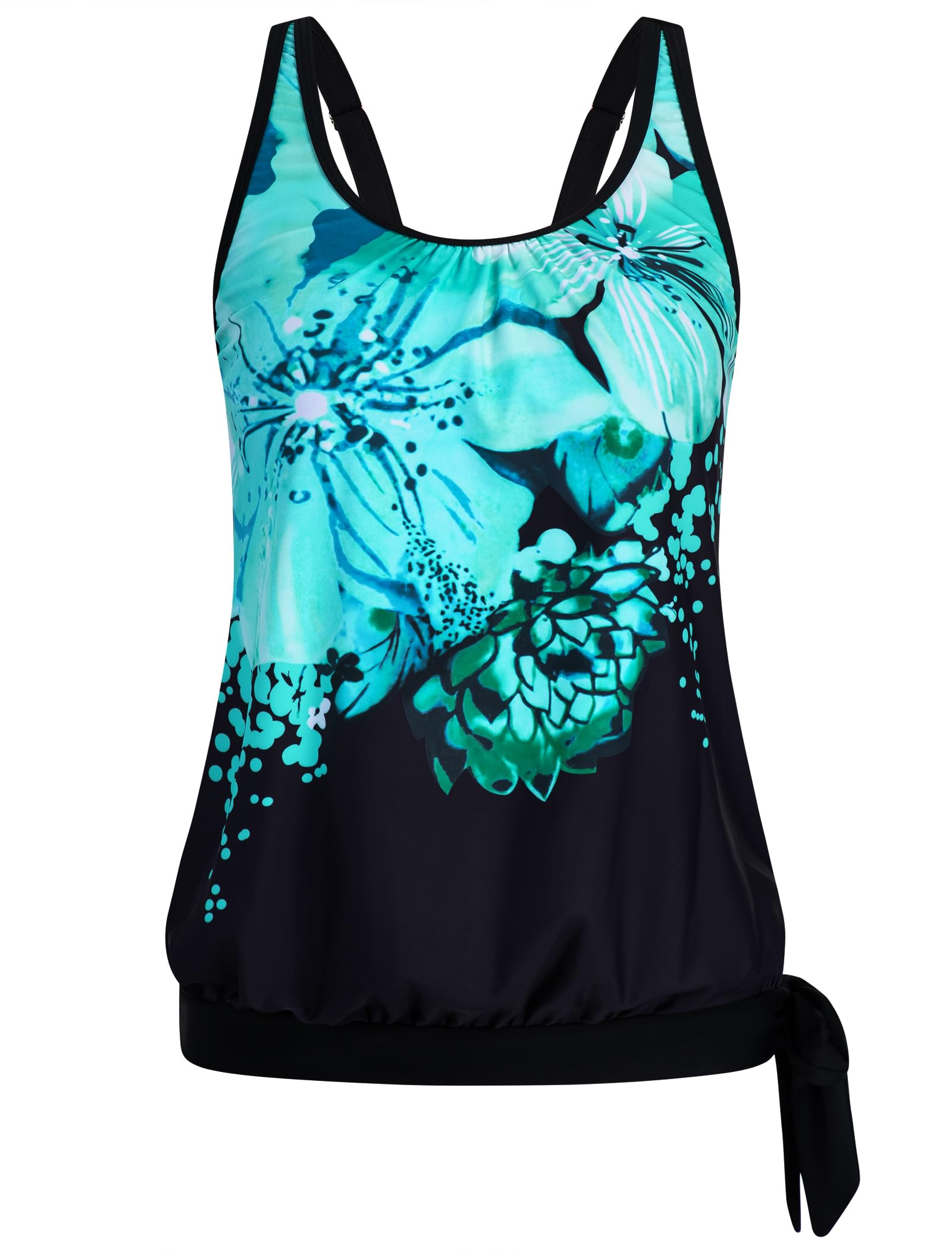 Arolina Tankini Tops for Women Modest Swim Tops Only Bathing Suit with Side Straps No Bottom (S-22W)
