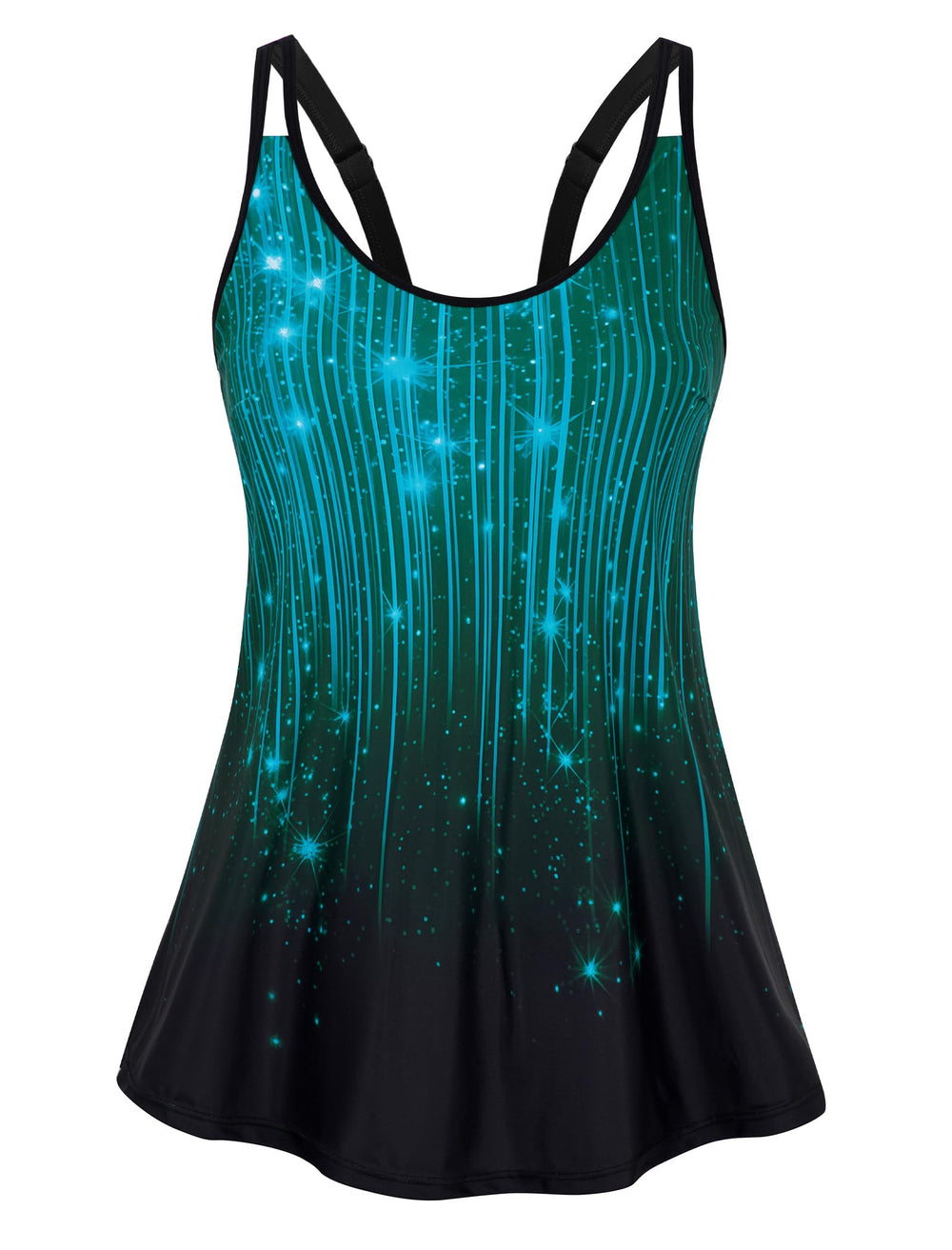 Tankini Tops for Women Flowy Removable Padded Swim Top Only Loose Fit Modest Swimsuits No Bottom (S-24W)