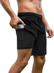 Arolina Mens Swim Trunks with Compression Liner 7 Inch Quick Dry Board Shorts Bathing Suits Swimwear