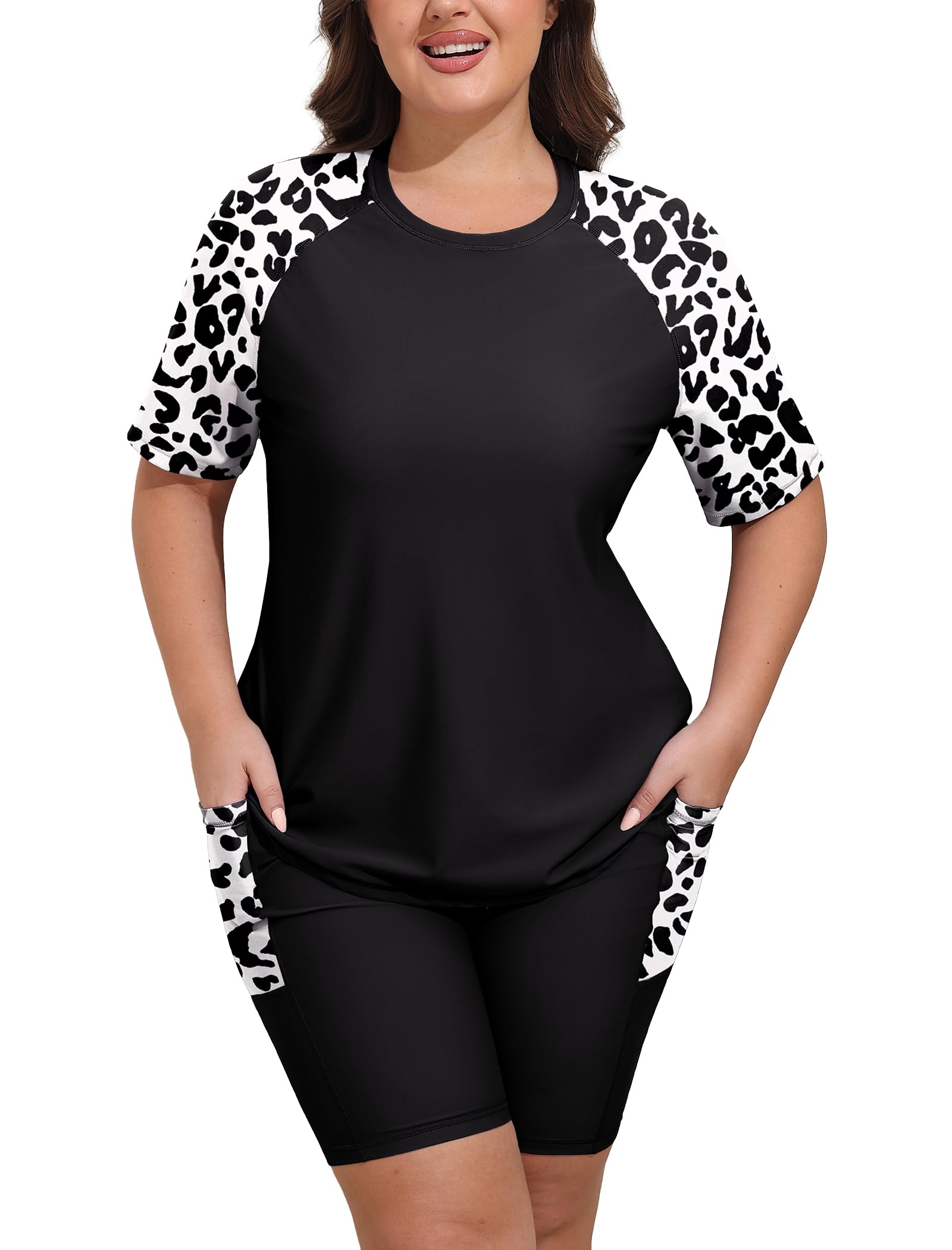 Arolina Rash Guard for Women 2 Piece Swimsuits UPF 50 Swim Shirts with Boyshorts Modest Bathing Suit Swimwear