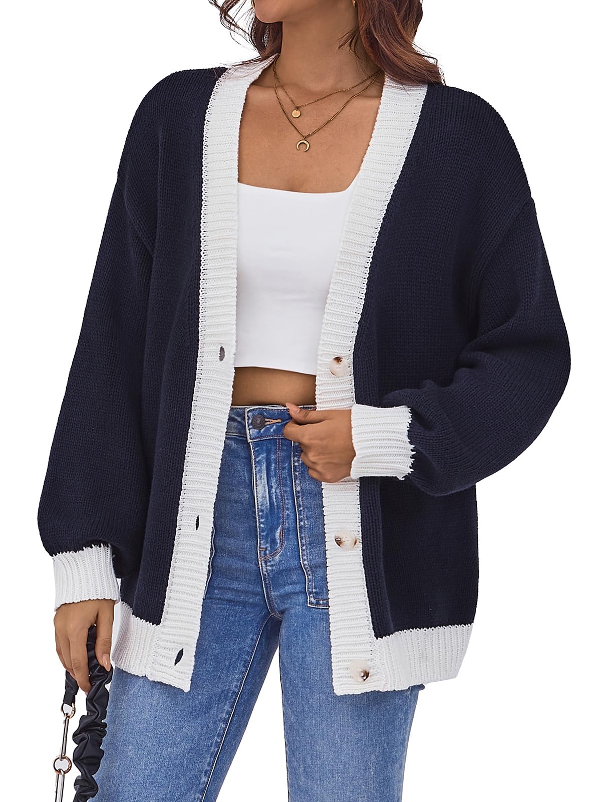Arolina Cardigan Sweaters for Women Chunky Knit Long Sleeve Button Down Sweater 2025 Fall Trendy Oversized Jacket Coats
