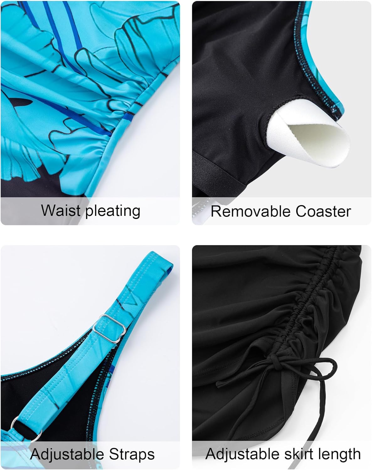 Arolina Womens Tankini Swimsuits with Skirt Bathing Suits Two Piece Tummy Control Swimsuits Ladies Swimwear