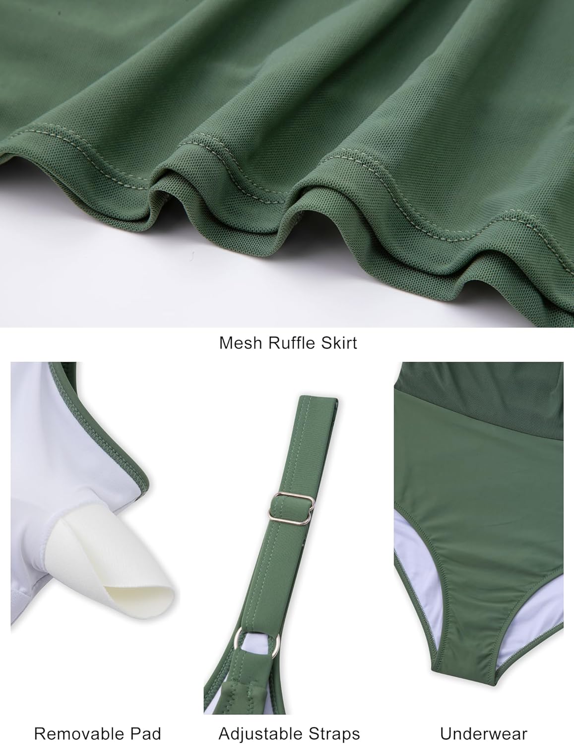 Arolina Women One Piece Swim Dress Tummy Control Modest Swimsuit Swim Skirt Bathing Suit