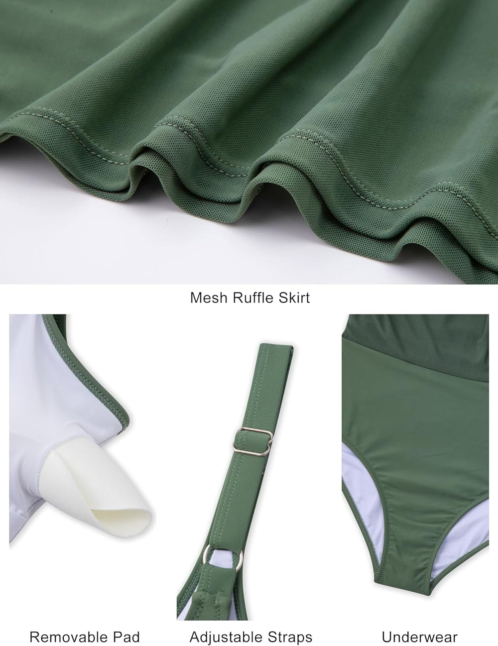 Arolina Women One Piece Swim Dress Tummy Control Modest Swimsuit Swim Skirt Bathing Suit