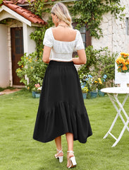 Arolina Maxi Skirts for Women High Waist Renaissance Long Skirts Summer Casual Elegant A Line Flowy Skirts with Pockets