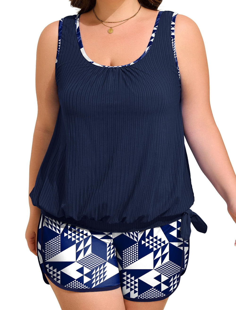 Arolina Blouson Tankini Swimsuits for Women Two Piece Modest Bathing Suit (S-24W)