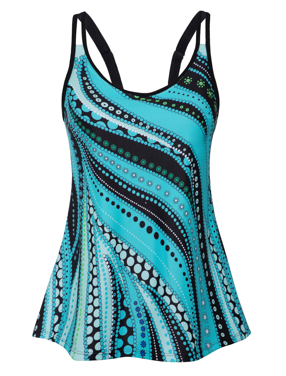 Tankini Tops for Women Flowy Removable Padded Swim Top Only Loose Fit Modest Swimsuits No Bottom (S-24W)