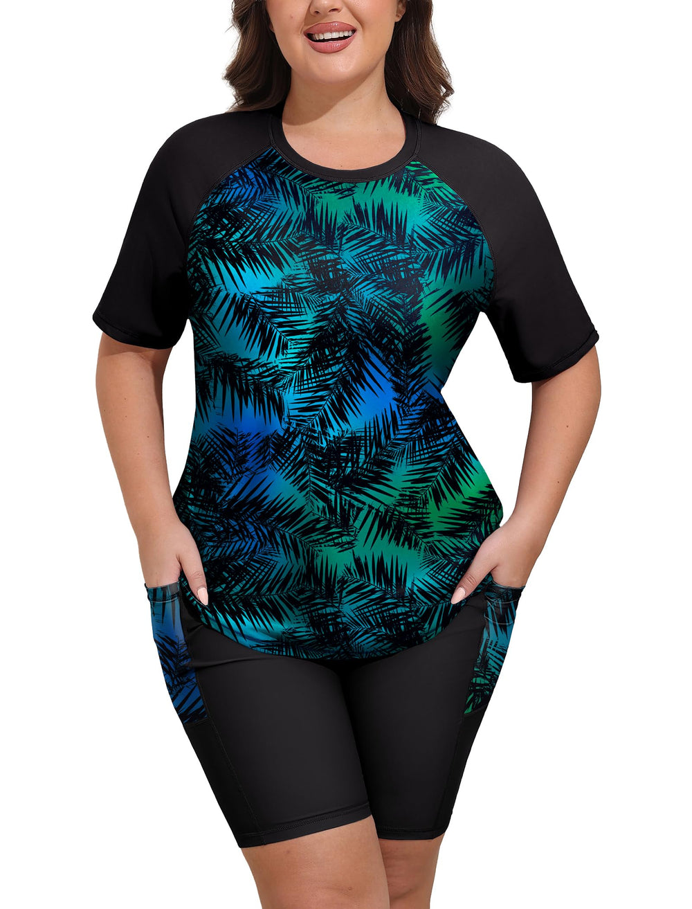 Arolina Rash Guard for Women 2 Piece Swimsuits UPF 50 Swim Shirts with Boyshorts Modest Bathing Suit Swimwear