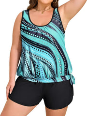 Arolina Blouson Tankini Swimsuits for Women Two Piece Modest Bathing Suit (S-24W)