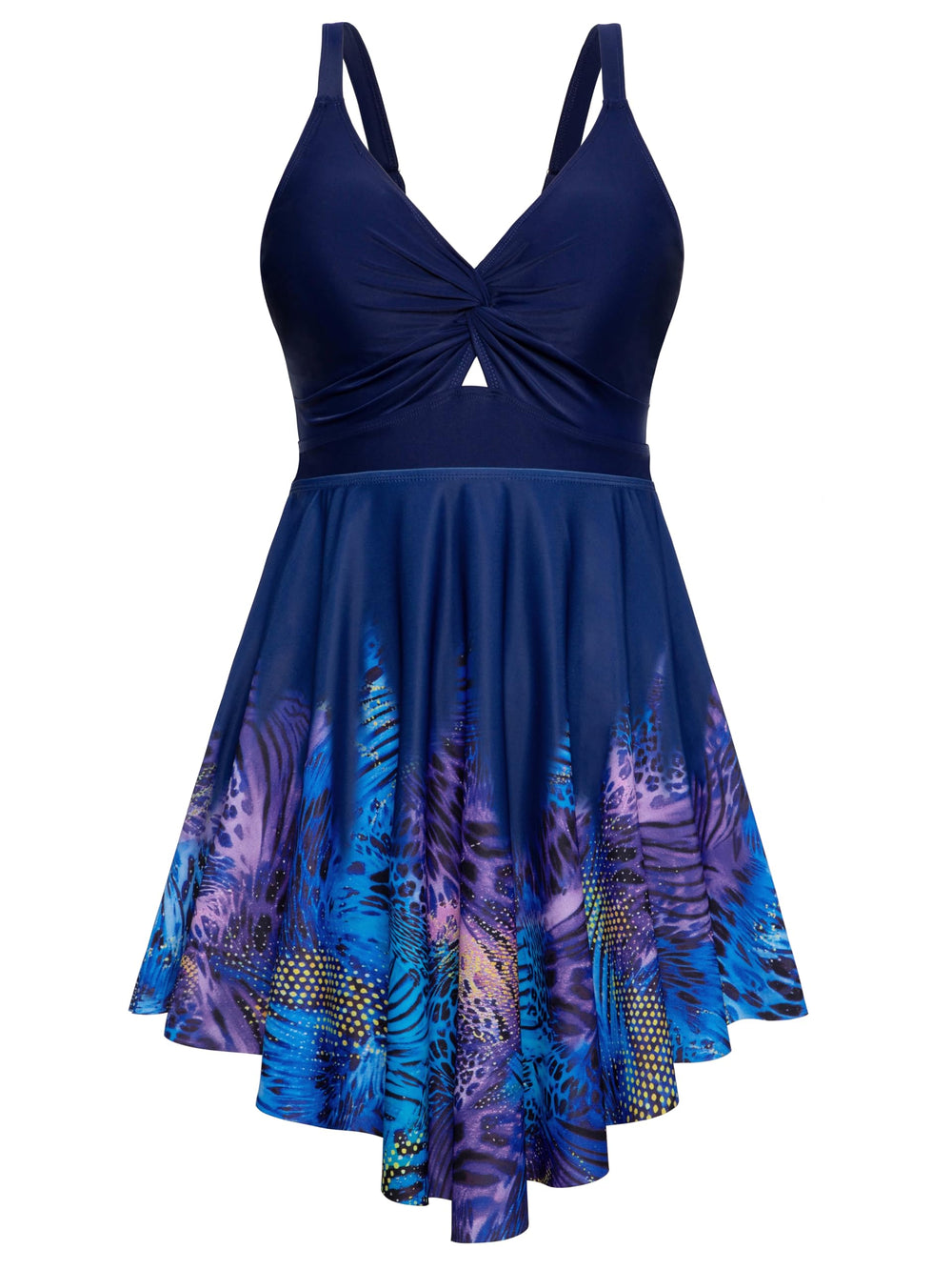 Arolina Plus Size Bathing Suit for Women Swim Dress Tummy Control Swimsuits Two Piece Flowy Tankini with Shorts