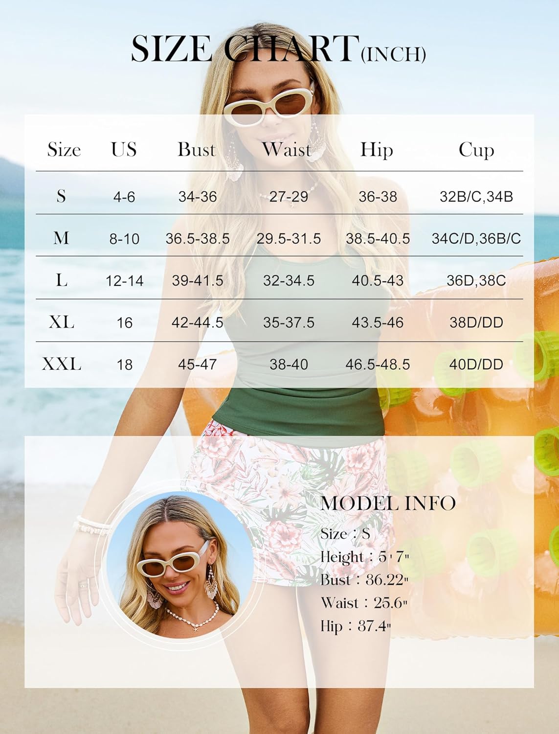 Arolina Womens Tankini Swimsuits with Skirt Bathing Suits Two Piece Tummy Control Swimsuits Ladies Swimwear