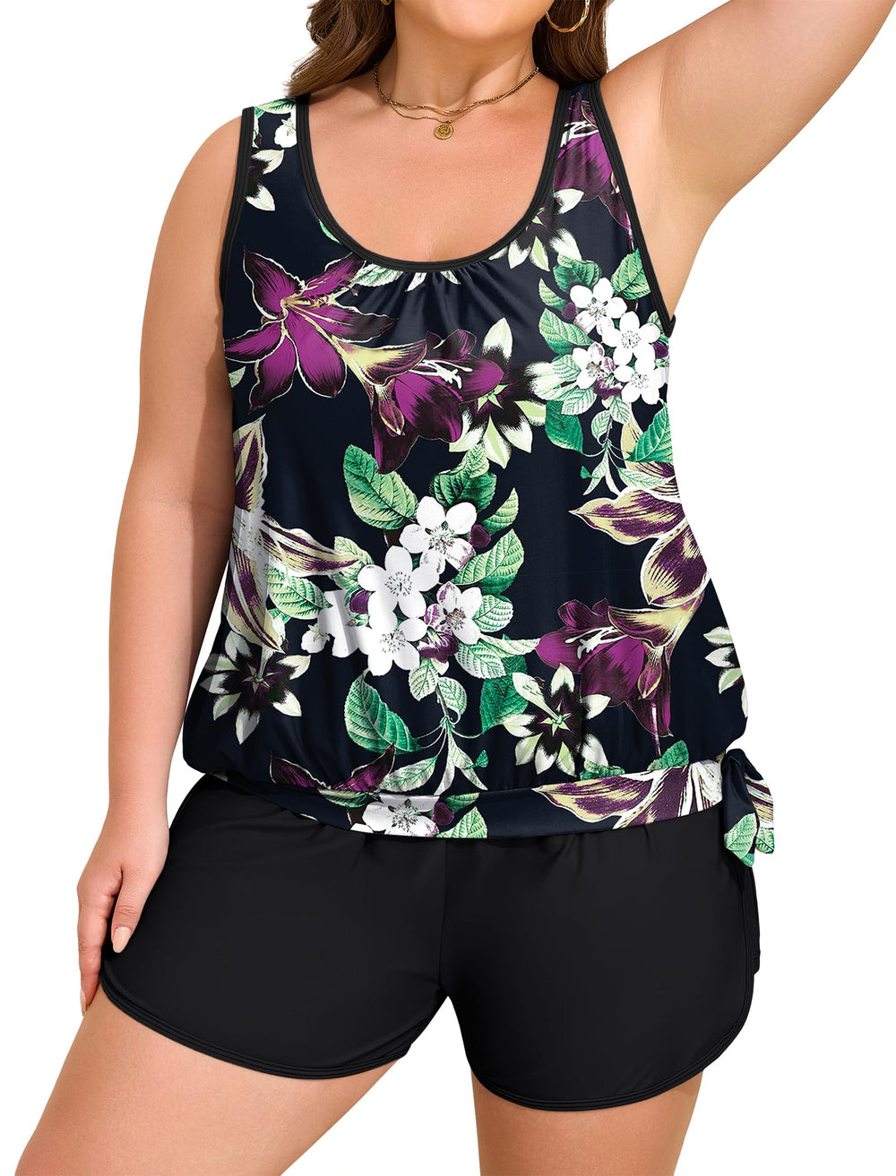 Arolina Blouson Tankini Swimsuits for Women Two Piece Modest Bathing Suit (S-24W)