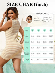Arolina Womens Swimsuit Cover Up Sleeveless Knit 2026 Summer Outfits Swimwear Bathing Suit Coverup Crochet Beach Dress
