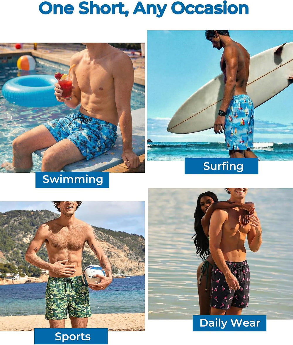 Arolina Mens Swim Trunks with Compression Liner 7 Inch Quick Dry Board Shorts Bathing Suits Swimwear