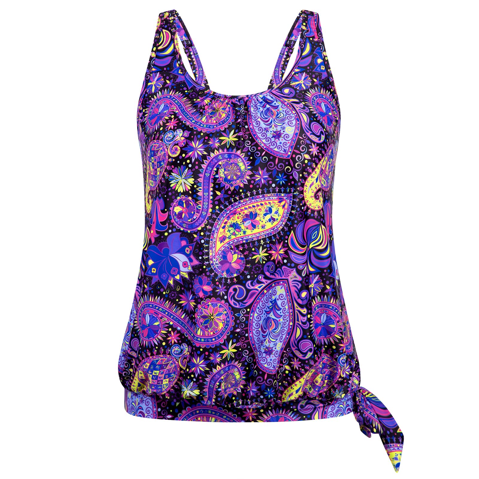 Arolina Tankini Tops for Women Modest Swim Tops Only Bathing Suit with Side Straps No Bottom (S-22W)
